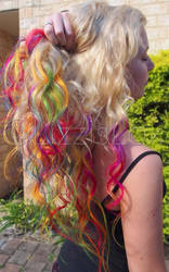 Blonde with Rainbow Tips