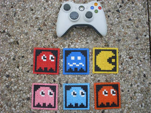 Pac Man x6 - Perler Bead Sprite - Pixel Art