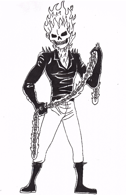 4/100 Ghost Rider Drawing by BlackFistsRedBlades on DeviantArt