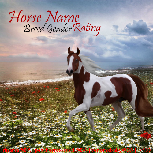 Chestnut Tobiano Stallion. HEE Horse Avatar