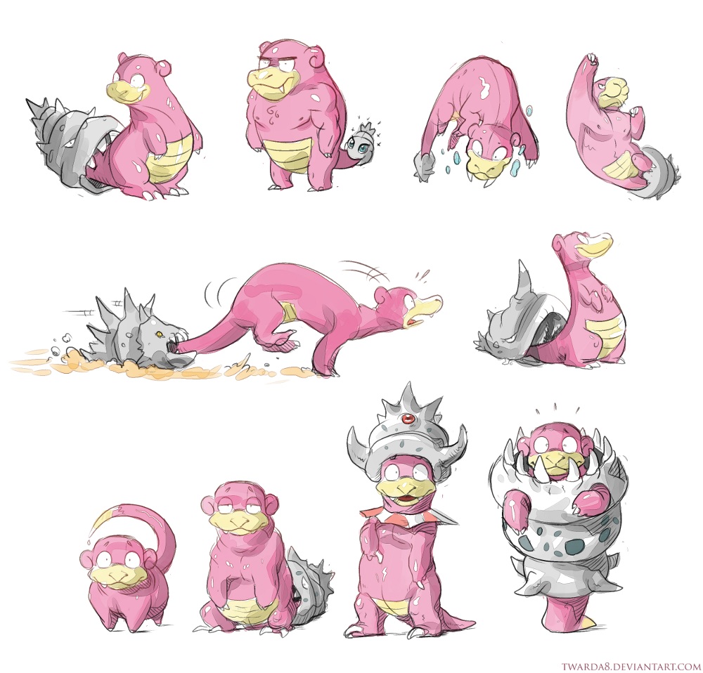 Many Slowbros + Mega Slowbro by Twarda8
