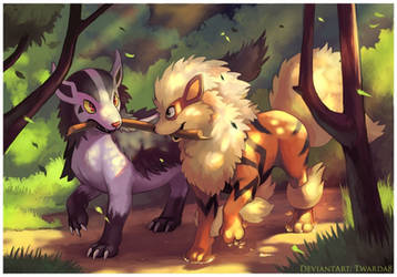 Mightyena and Arcanine