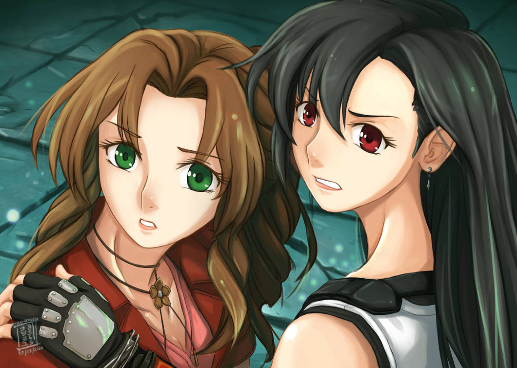 SM ReDraw: but It's FFVII's Aerith with Tifa!