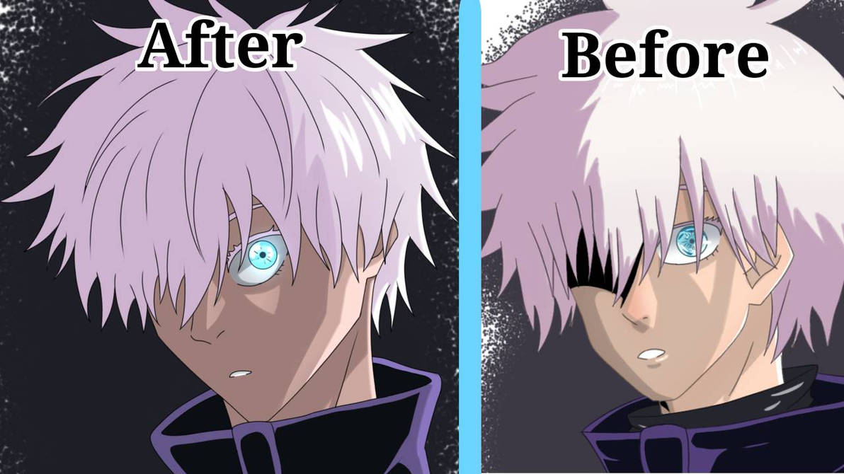 Gojo Mask Less Before and After Gojo Satoru without mask Compare by Louisamuriel2009 ...