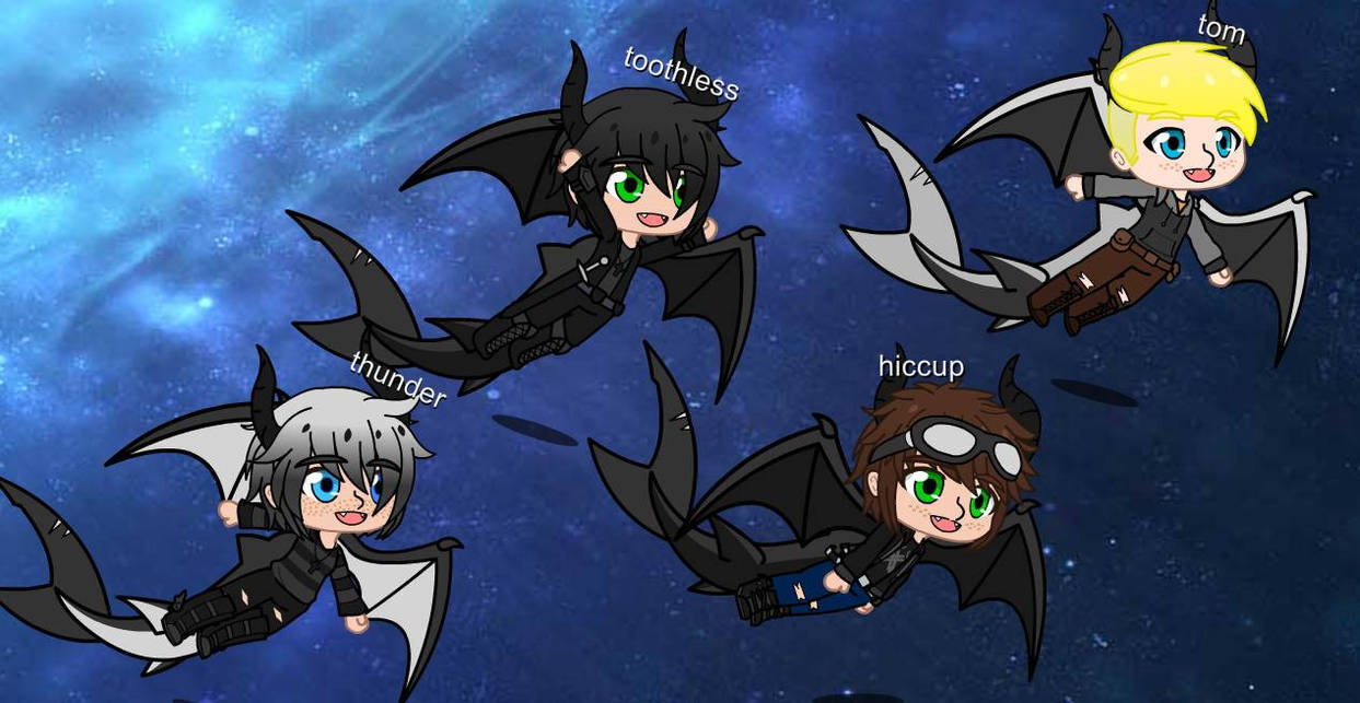 Tom hiccup toothless thunder flying at night sky by hgbbhin on DeviantArt