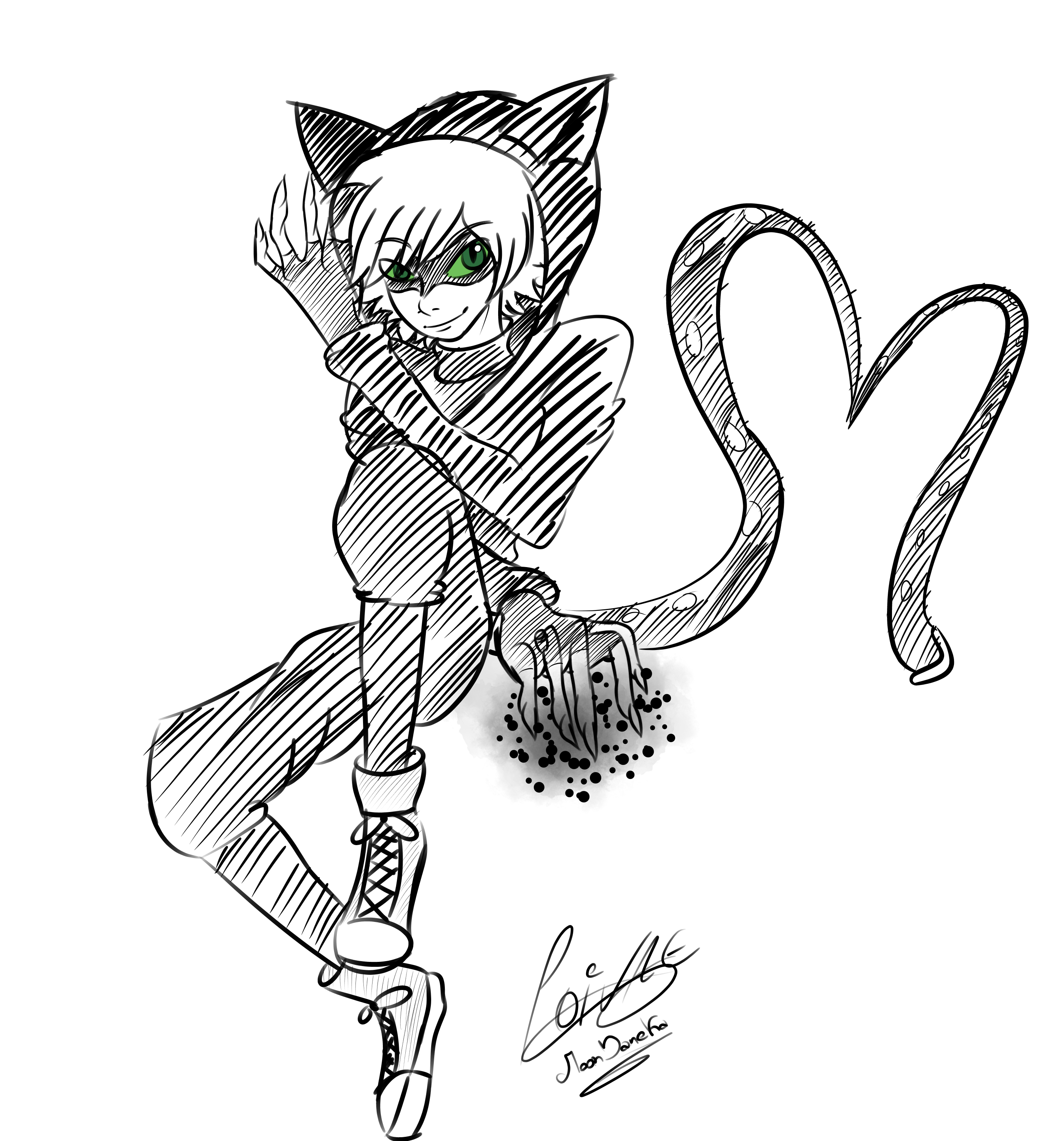 Miraculous ladybug Cat noir sketch