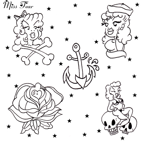 Black and White Tattoo Flash