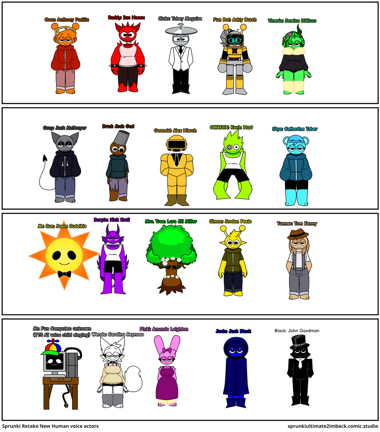 Sprunki Retake New Human voice actors by LeCugot on DeviantArt