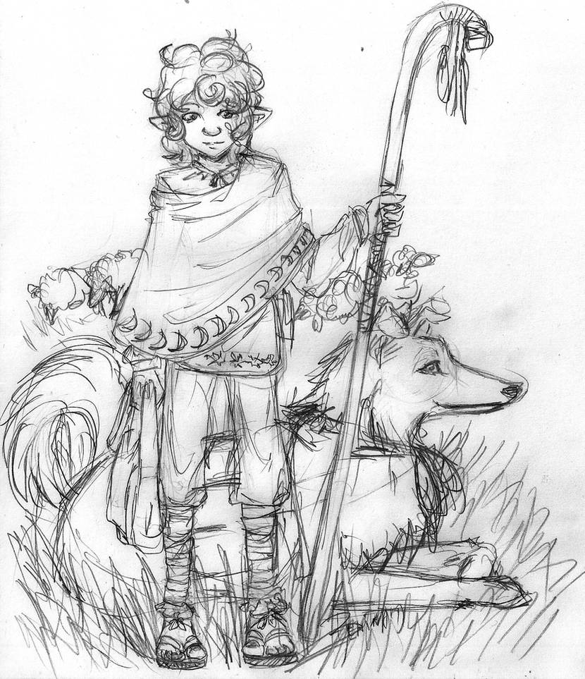 halfling shepherd with dog by SaulesZeme on DeviantArt