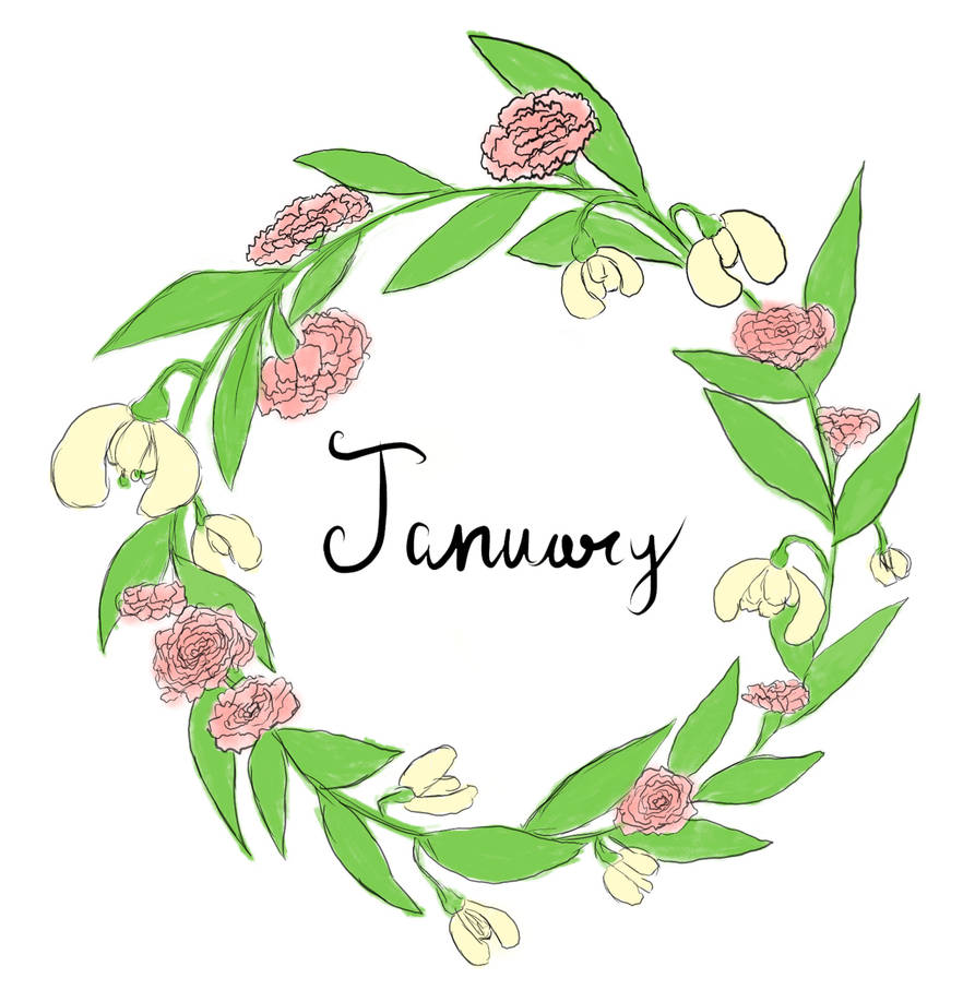 January Flower Wreath by KomorebiIllustration on DeviantArt