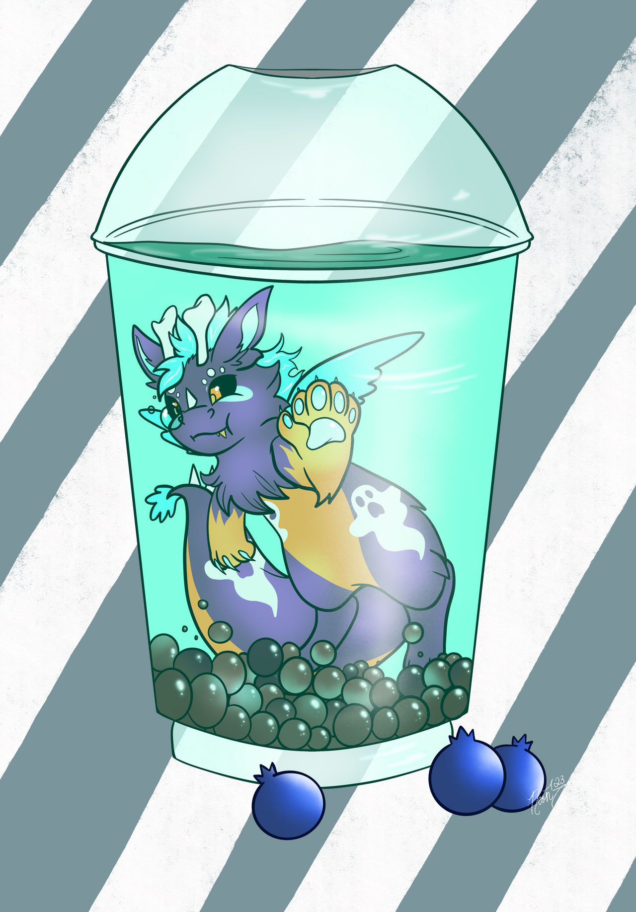 Blue Raspberry Dragon Blueberry Bubble Dragon by TheNeonUmbreon on DeviantArt