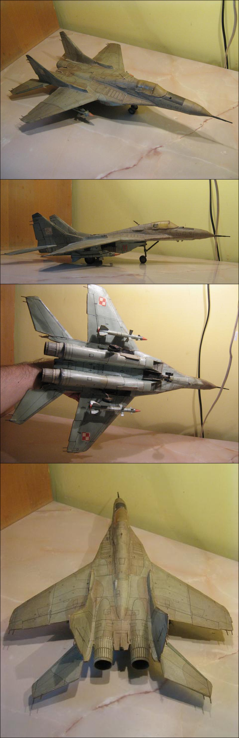 Precise card model: MiG-29 jet fighter