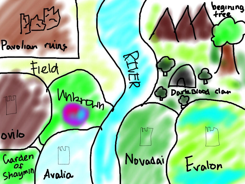 Coloured version of the pokemon map by snivy-fan on DeviantArt