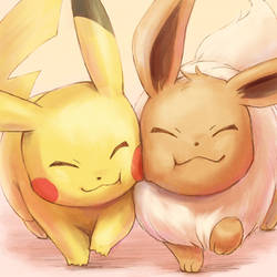Pikachu And Eevee Bumped Into Each Other
