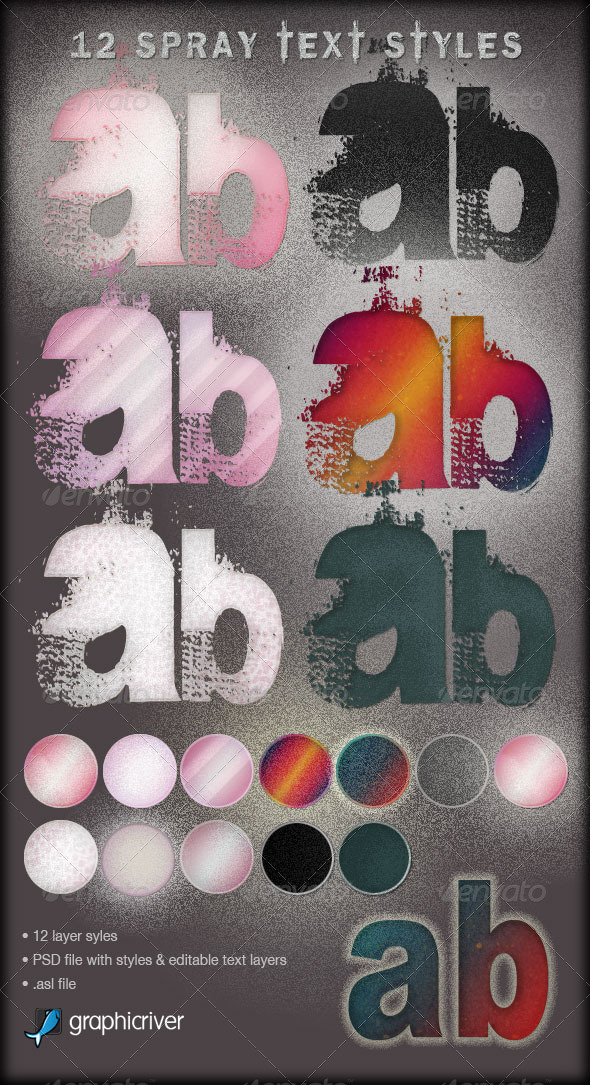Spray Effect Text Layer Styles