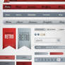 Retro Web Elements - Red and Grey Pack