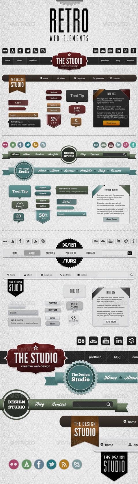 Retro Web Elements - A Vintage Trio by gojol23 on DeviantArt