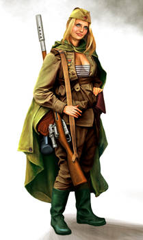 Soviet female sniper