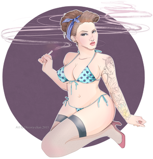 Commish: Curves, Tattoos and Cigarettes