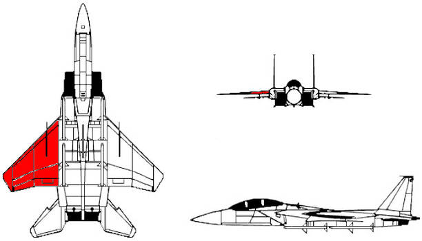 Solo Wing Pixy F-15C 3-View