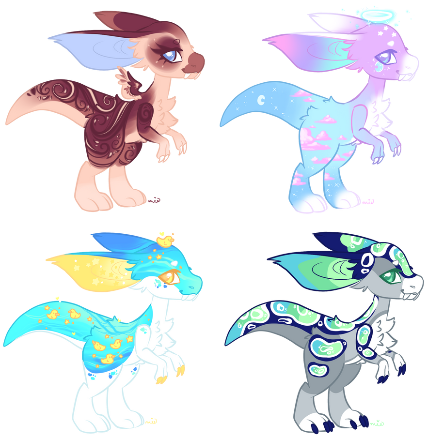 Raptor Ruffle Fluffy Raptor Adopts - 2/4 Open by ApieceofKimmy on DeviantArt