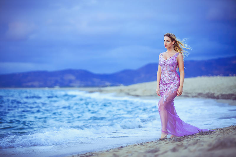 purple dress at the beach (me modeling) by gestiefeltekatze on DeviantArt