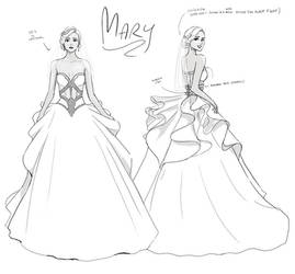 Mary in her wedding dress