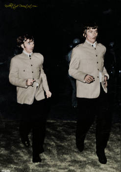 George and Ringo at Shea Stadium 1965