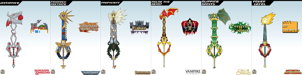 Keyblade Set - Tabletop Set 1 by IronClark on DeviantArt