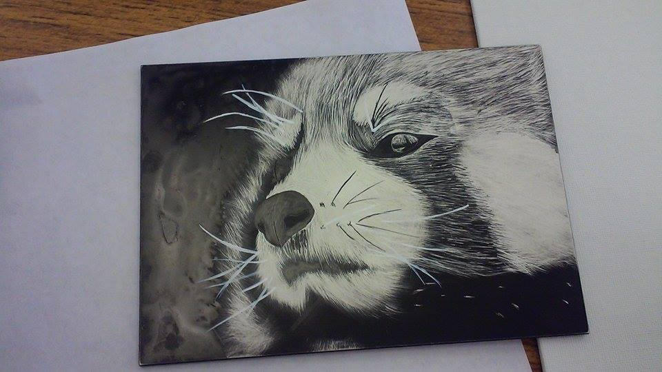 Red panda scratch art by LittleSytheGirl on DeviantArt