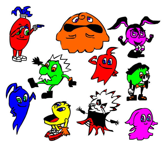 Pac-Man Random Animated Character Doodle! by AshumBesher on DeviantArt