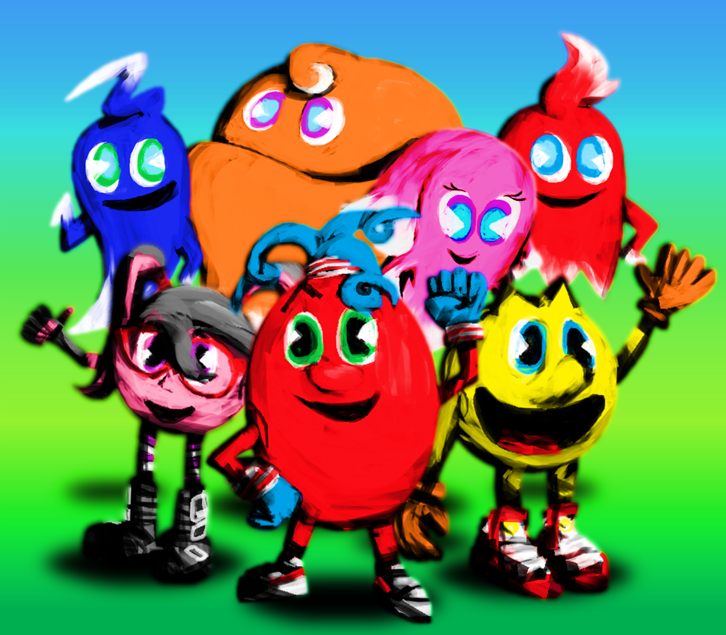 Pac-Man Random Animated Character Doodle! by AshumBesher on DeviantArt