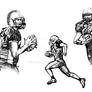 american football players vector illustration