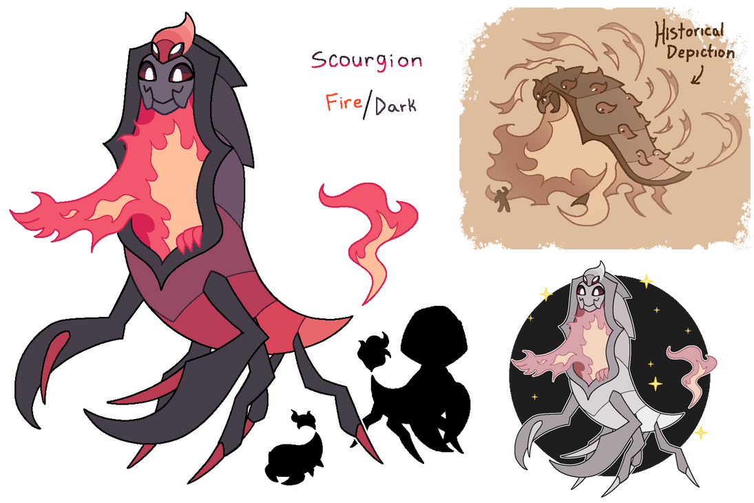 Spookapi Fakemon: Scourgion (Fire Starter Final Stage) by Spookapi on DeviantArt