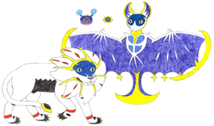 Cosmog, Cosmoem, Solgaleo, Lunala