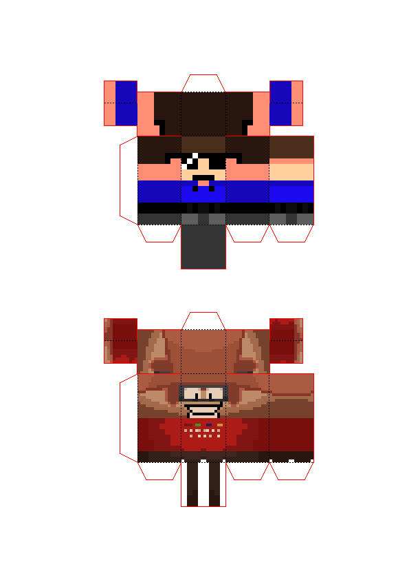 Rap and decimated daves mini minecraft papercraft by dandibeztdude on ...