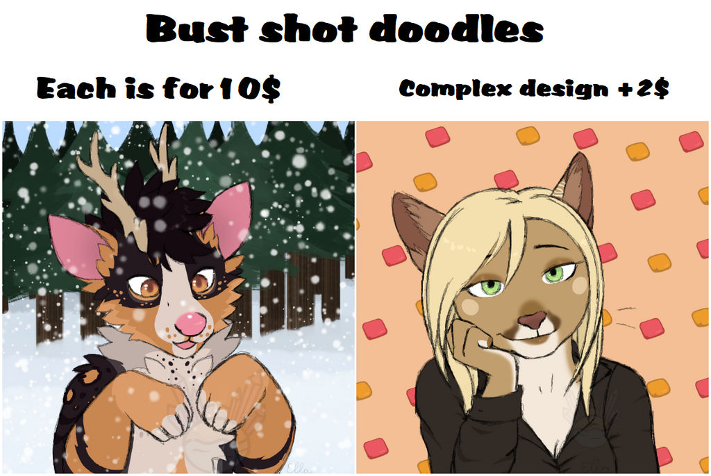Bust shot doodle comissions(OPEN) by FluffySt on DeviantArt