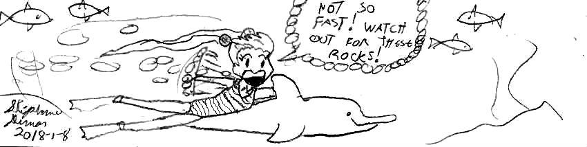 Serena alias Usagi Tsukino with a dolphin