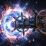 Star carrier emerging from a worm hole