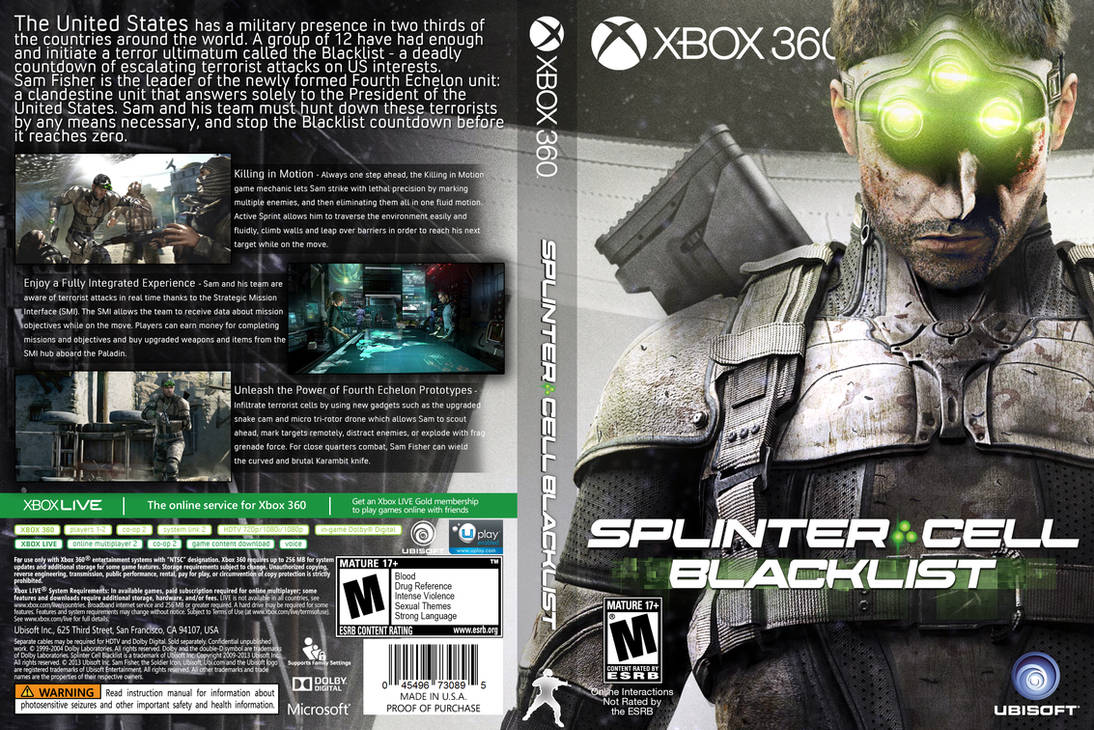 Splinter cell blacklist вылетает. Splinter Cell Blacklist Xbox 360. Сплинтер селл на хбокс 360. Tom Clancy s Splinter Cell: Blacklist на Xbox. Tom Clancy's Xbox 360.