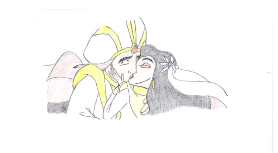 Aladdin and Jasmine Kiss