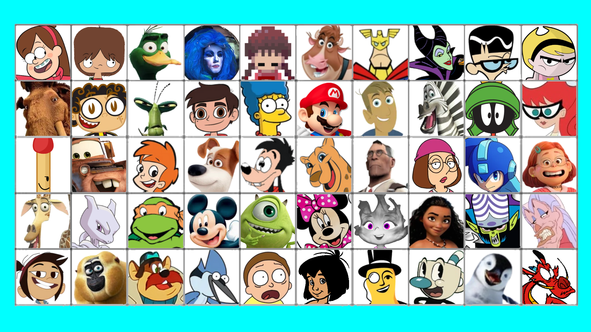 Character Alphabet Party Roster (My Way) - M by NUCanimations on DeviantArt