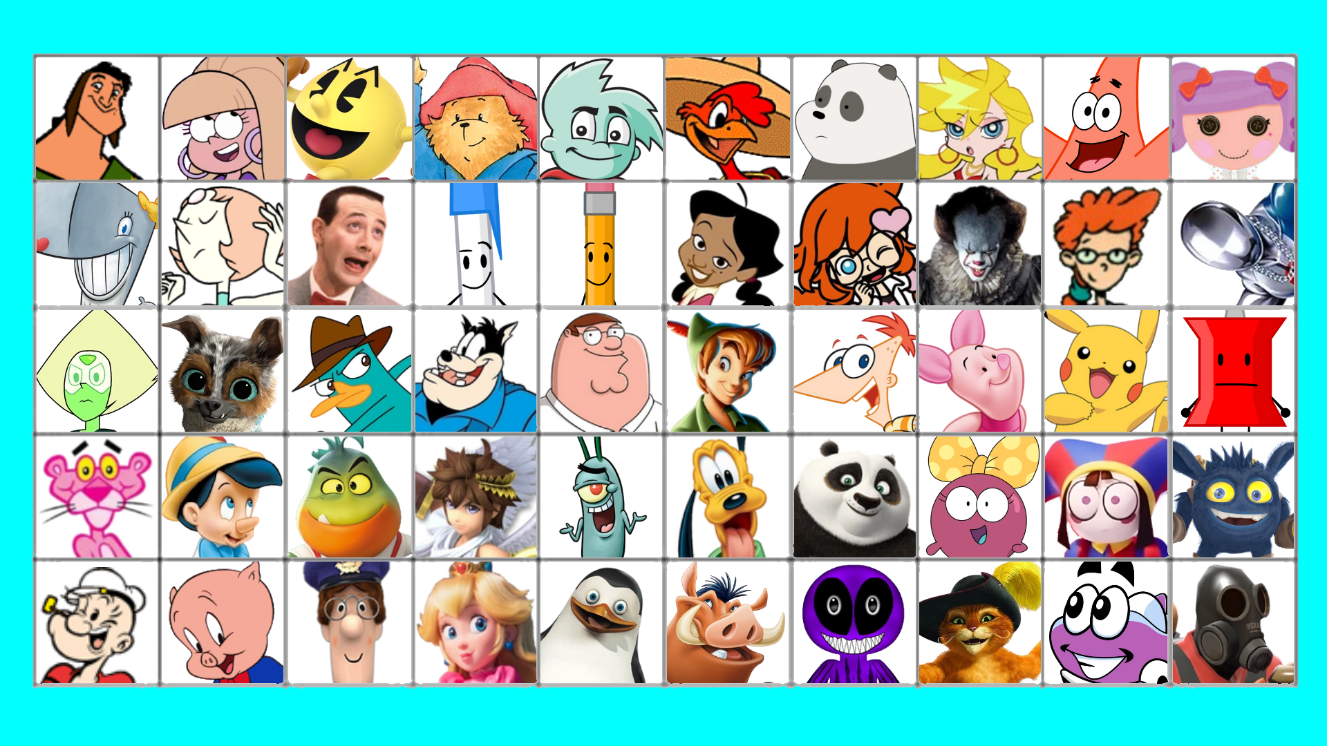 Abc Parfty Character Alphabet Party Roster (My Way) - P by NUCanimations on DeviantArt