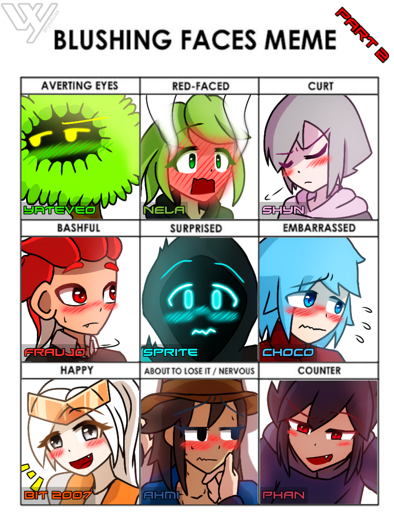 Deviantart Blushing Blushing Faces Meme Pt.2 by Vyndela on DeviantArt
