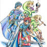 Marth. Roy and Link - Melee