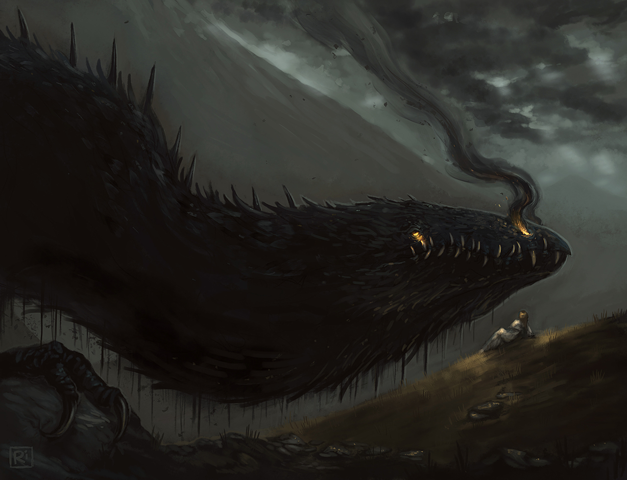 Glaurung and Nienor, fan-art by Me. (Digital-painting) : r/conceptart
