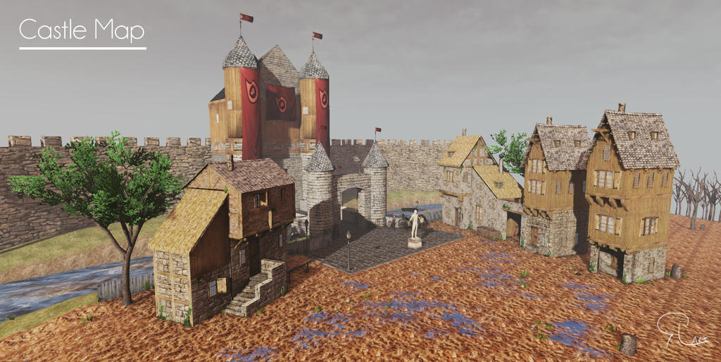 Castle Map view01 - SchoolProject by RommalArt on DeviantArt