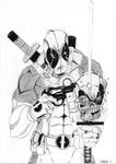 Deadpool Ink drawing by iamherecozidraw on DeviantArt