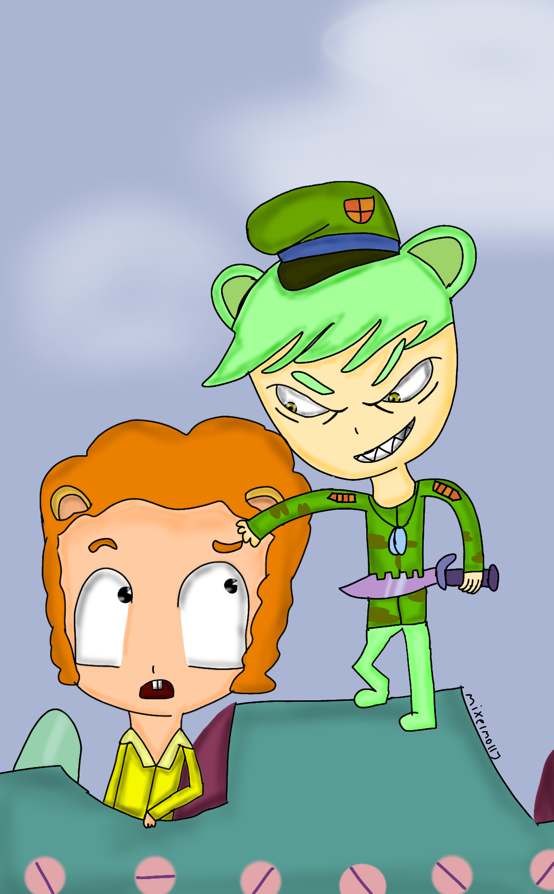 HTF-humanoid screenshot redraw by MixelMolly on DeviantArt
