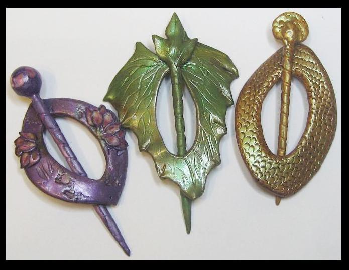 Polymer Clay Shawl Pins